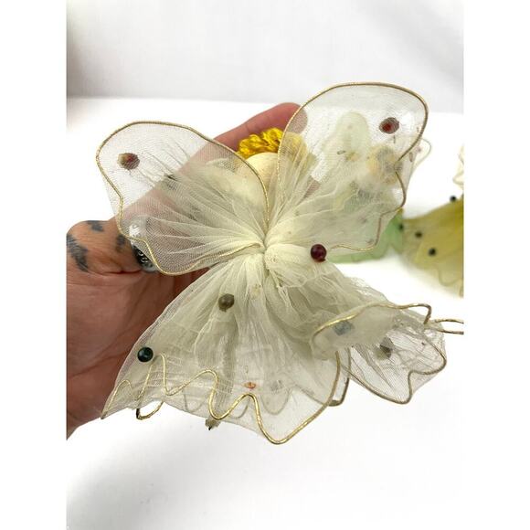 VTG Set of 4 Tulle Dress Violin Playing Angel Christmas Ornaments 1950s READ - Picture 11 of 16